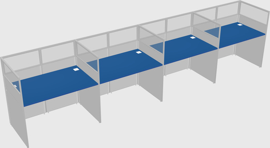 Shared rectangular cubicle