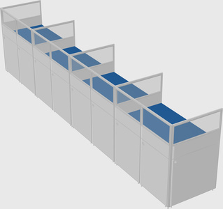 Shared rectangular cubicle