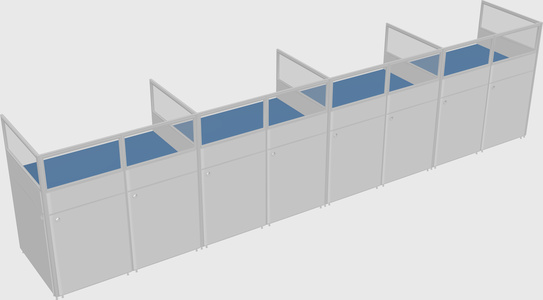 Shared rectangular cubicle