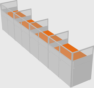 Shared rectangular cubicle