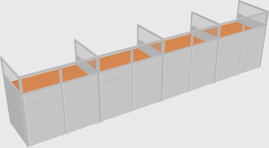 Shared rectangular cubicle