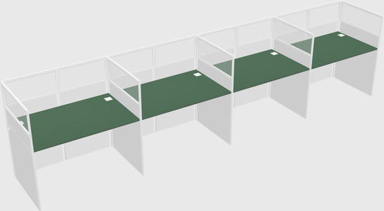 Shared rectangular cubicle
