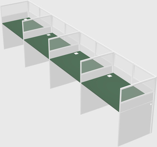 Shared rectangular cubicle