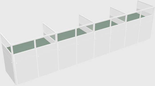 Shared rectangular cubicle