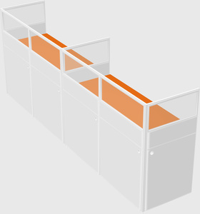 Shared rectangular cubicle