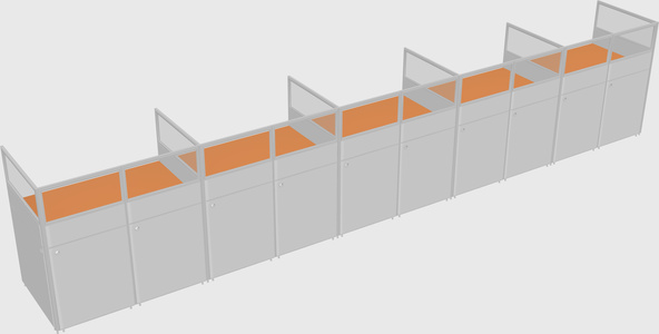 Shared rectangular cubicle