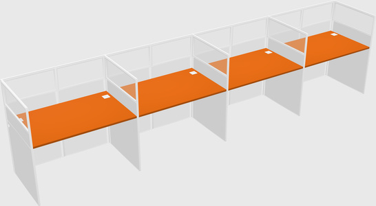 Shared rectangular cubicle