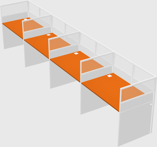 Shared rectangular cubicle