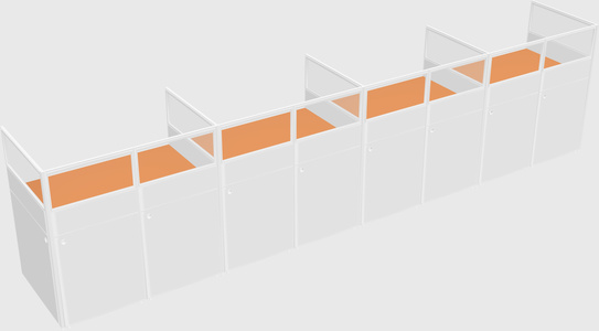 Shared rectangular cubicle
