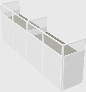 Shared rectangular cubicle