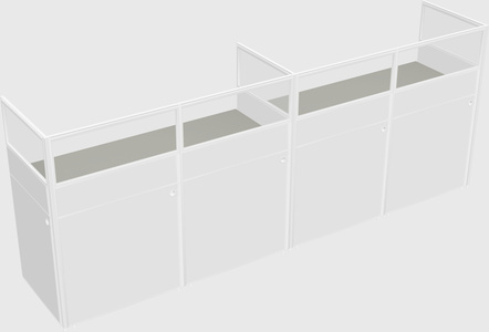 Shared rectangular cubicle