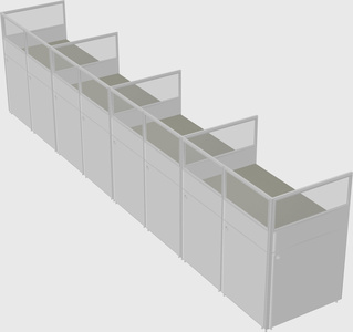 Shared rectangular cubicle