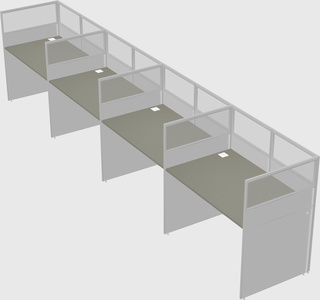 Shared rectangular cubicle
