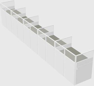 Shared rectangular cubicle