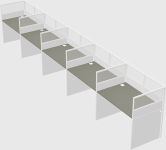 Shared rectangular cubicle