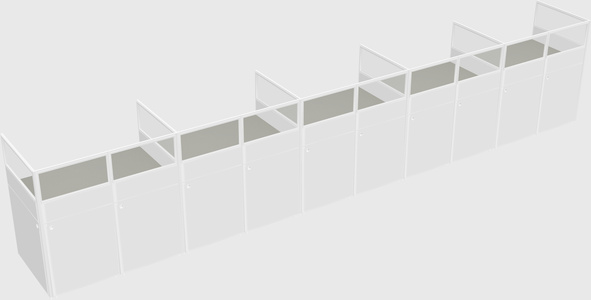 Shared rectangular cubicle