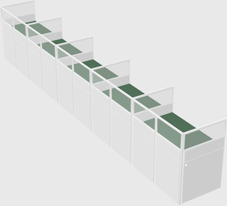 Shared rectangular cubicle