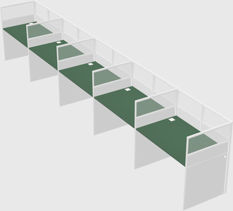 Shared rectangular cubicle