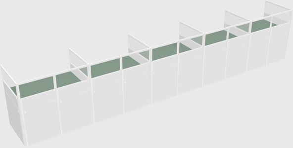 Shared rectangular cubicle