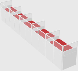 Shared rectangular cubicle