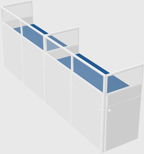 Shared rectangular cubicle