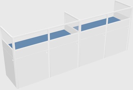 Shared rectangular cubicle