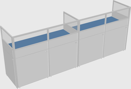 Shared rectangular cubicle