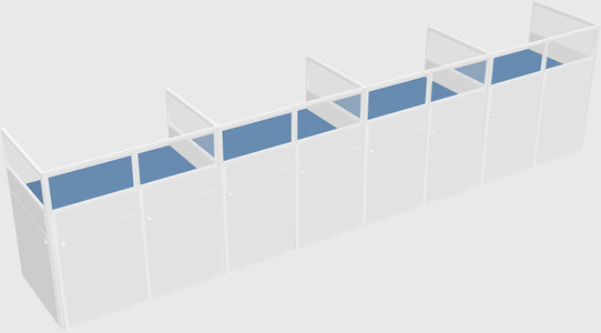 Shared rectangular cubicle