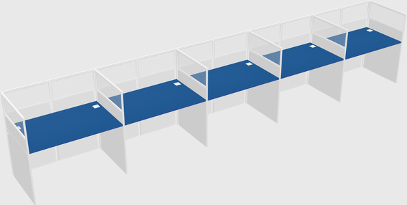 Shared rectangular cubicle