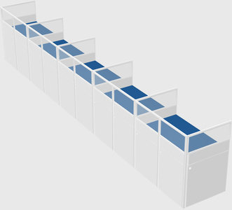 Shared rectangular cubicle