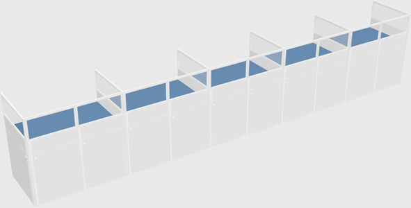 Shared rectangular cubicle