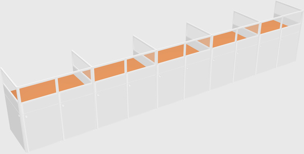 Shared rectangular cubicle