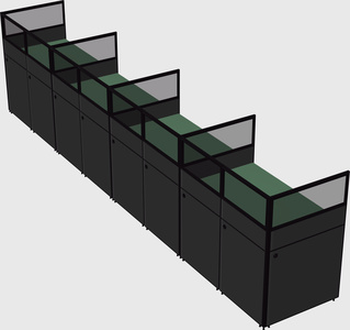 Shared rectangular cubicle