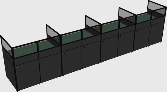 Shared rectangular cubicle