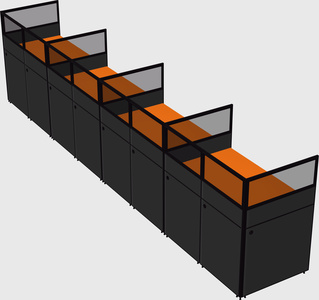 Shared rectangular cubicle