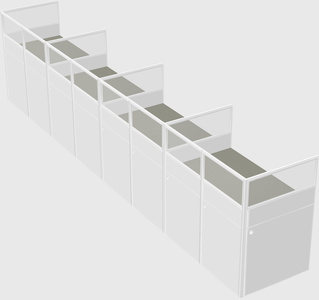 Shared rectangular cubicle