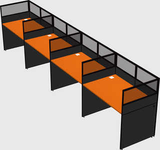 Shared rectangular cubicle