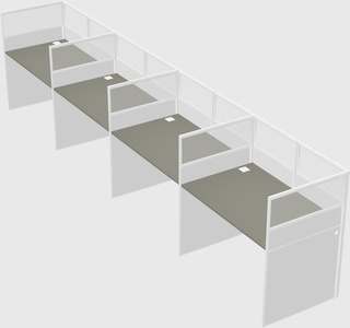 Shared rectangular cubicle
