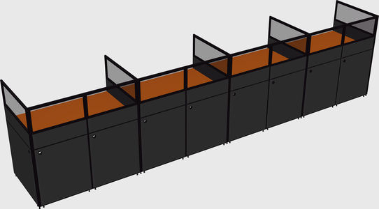 Shared rectangular cubicle