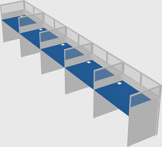 Shared rectangular cubicle