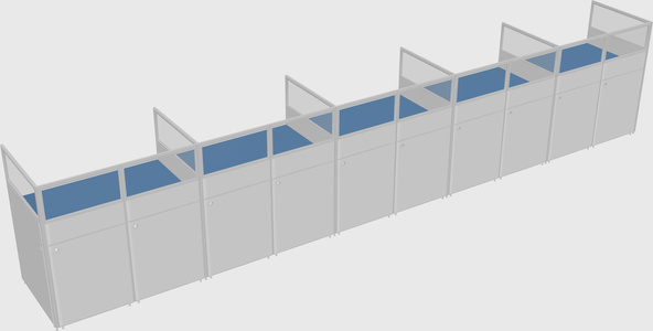 Shared rectangular cubicle
