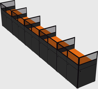 Shared rectangular cubicle