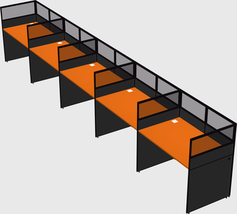 Shared rectangular cubicle