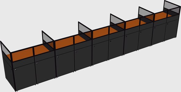 Shared rectangular cubicle