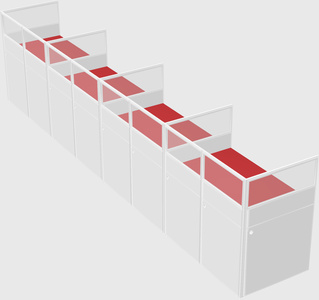 Shared rectangular cubicle