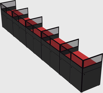 Shared rectangular cubicle