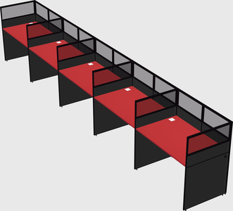 Shared rectangular cubicle