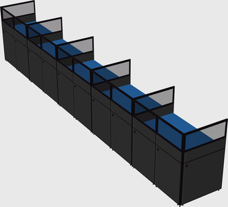 Shared rectangular cubicle