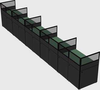 Shared rectangular cubicle