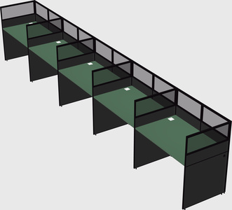 Shared rectangular cubicle
